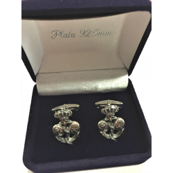 Gemelos plata Escudo dorado
