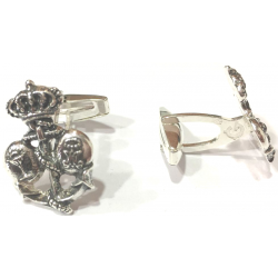 Gemelos plata dorada Escudo