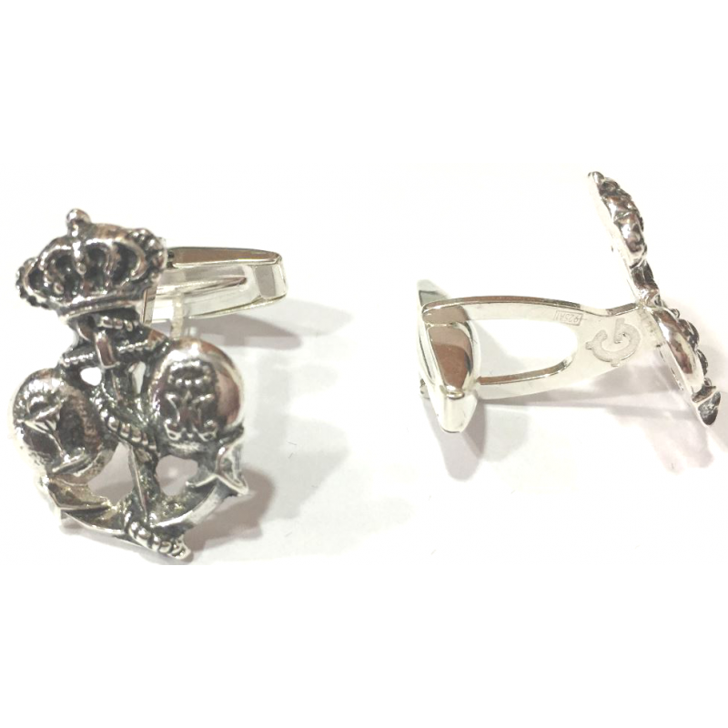 Gemelos plata dorada Escudo