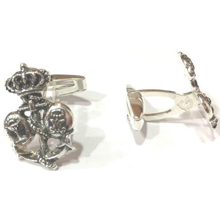 Gemelos plata dorada Escudo