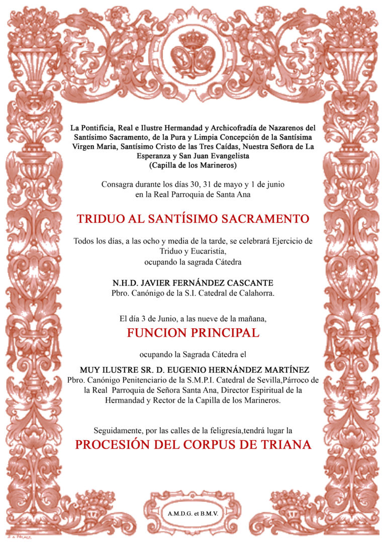 Solemnes cultos en honor del Santísimo Sacramento del Altar – Esperanza ...